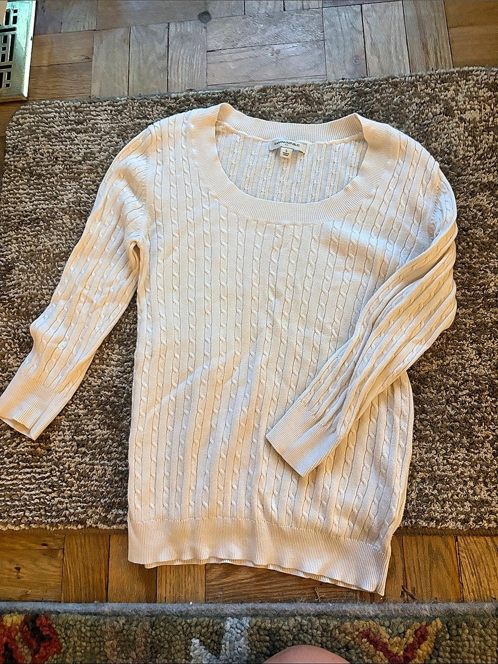 Banana Republic Cable Knit Cotton Sweater Size Small